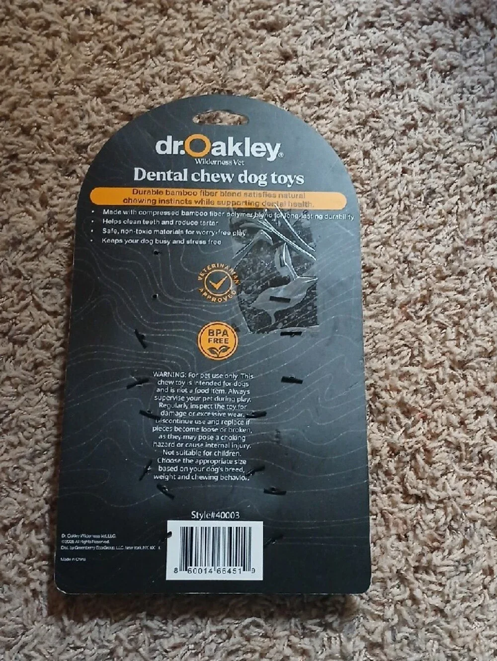 dr. Oakley Dental Chew Dog Toy - Brown